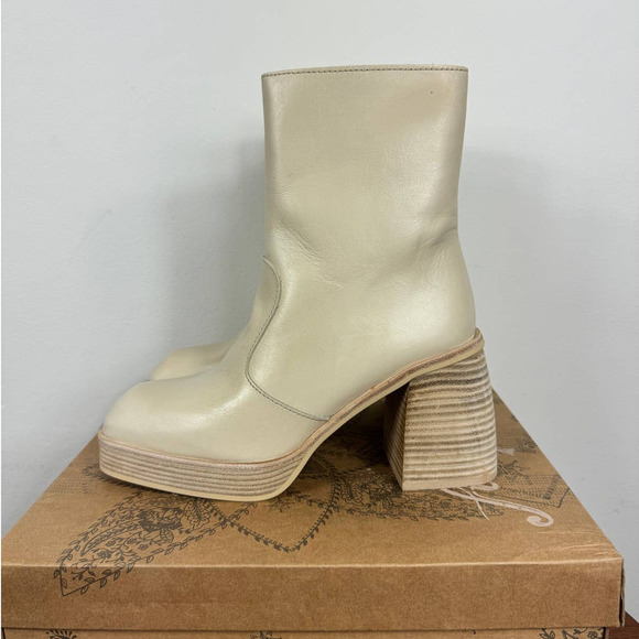 Free People Ruby Platform Bootie in Bone Size EU 39.5 - Picture 4 of 10